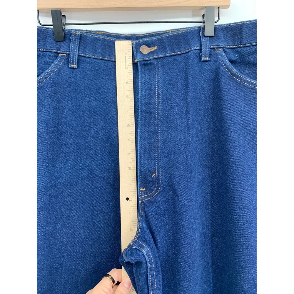 Vintage Levis Action Jeans Mens 42x30 Blue Orange Tab Made USA (Tag 46x32)